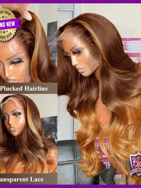 13x6 Lace Front Human Hair Wig, Body Wave, Pre Plucked, Glueless